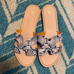 3 FOR $15!!! Snakeskin Print Sandal Flats NWT